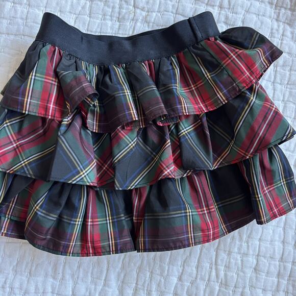 Ralph Lauren Girls Black & Red Tartan Plaid Ruffle Skirt SIZE 3T - Picture 2 of 4